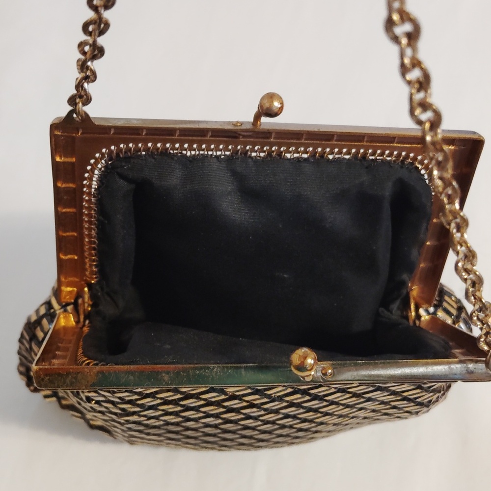 Vintage elegant Gold and Black Mesh Chain Bag - Picture 2 of 5